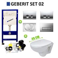 Geberit UP100 Toiletset set02 B&W Compact 47.5 cm met Delta drukplaat