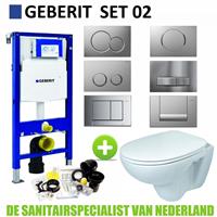 Geberit UP320 Toiletset set02 B&W Compact 47.5 cm met Sigma drukplaat