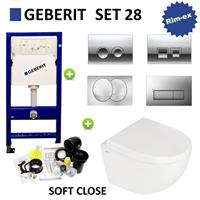 Geberit UP100 set28 B&W Zero Compact met Delta drukplaat