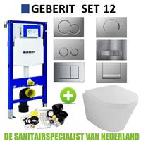 Geberit UP320 Toiletset set12 Wiesbaden Vesta 52 cm met Sigma drukplaat