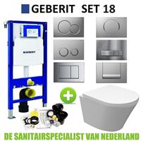 Geberit UP320 Toiletset set18 Wiesbaden Vesta Junior Rimless 47 cm met Sigma drukplaat