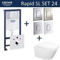 grohe Rapid SL Toiletset set24 Wiesbaden Vesta Rimless 52 cm met  Arena of Skate drukplaat