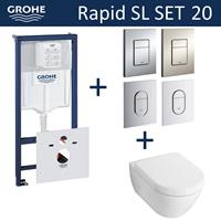 grohe Rapid SL Toiletset set20 Villeroy & Boch Subway 2.0 Diepspoel met  Arena of Skate drukplaat