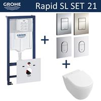 grohe Rapid SL Toiletset set21 Villeroy & Boch Subway 2.0 Compact met  Arena of Skate drukplaat