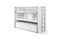 stapelbed Bonny met rolbed en bureau - wit