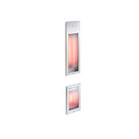 Sunshower Pure Duo Infrarood Inbouwapparaat 20x62x10 cm en 20x32x10 cm met Kuitbrander Aluminium