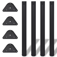 vidaXL Tafelpoten in hoogte verstelbaar zwart 710 mm 4 st
