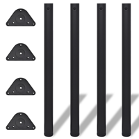 vidaXL Tafelpoten in hoogte verstelbaar zwart 870 mm 4 st