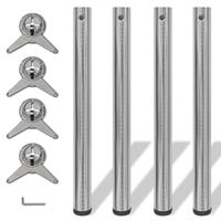 vidaXL Tafelpoten in hoogte verstelbaar geborsteld nikkel 710 mm 4 st