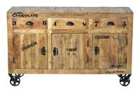 SIT Sideboard mit Rollen, 140x40x86cm hellbraun