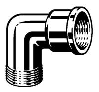Viega draadfitting knie 1/2" bixbu. 90gr., chroom