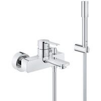 GROHE Duscharmatur Lineare, verchromt mit Handbrause und Brauseschlauch