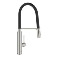 Grohe Einhand-Spültischbatterie Concetto 31491 ausziehbare Profibrause Supersteel, 31491DC0