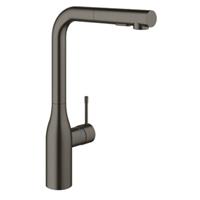 Grohe Essence New 1-gats keukenkraan m hoge uitloop m uittrekbare handdouche 360° draaibaar brushed hard graphite