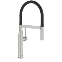 Grohe Essence new keukenkraan met uittrekbare kraanuitloop, supersteel-zwart