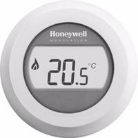 Honeywell Round Modulation kamerthermostaat Opentherm met draaiknop en verlicht display, wit