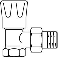 Handregulier-Eckventil hrv dn 15,1/2", mit Voreinstellung, ms vern. 119150 - Oventrop