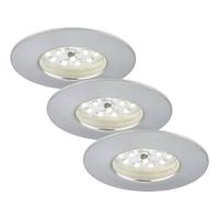 Briloner Set van 3 LED inbouwspots Nikas IP44 aluminium
