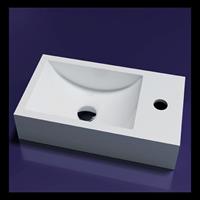 Sanilux Fontein  Recto Solid Surface 40x20x10 cm Mat Wit (kraangat rechts)