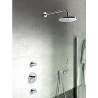 Hotbath IBS 2R Get Together inbouw doucheset Laddy rond - geborsteld nikkel - met staafhanddouche - 20cm hoofddouche - met wandarm - zonder glijstang