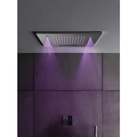 Hotbath Mate M146 Dualflow 50 x 50 cm vierkante hoofddouche met regendouche waterval functie en LED verlichting chroom