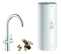 grohe Red 3-in-1 kokendwaterkraan C-uitloop & 7 liter combi-boiler, energielabel A, kinderbeveiliging, chroom