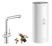 grohe Red 3-in-1 kokendwaterkraan L-uitloop & 7 liter combi-boiler, energielabel A, kinderbeveiliging, chroom