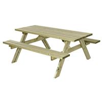 Plus Danmark Picknicktafel vuren geimpregneerd Opklapbare zitting 155 x 177 x 71 cm