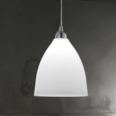 Fabas Luce Glazen hanglamp PROVENZA, 27 cm wit