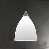 Fabas Luce Glas-Hängeleuchte PROVENZA 27 cm weiß