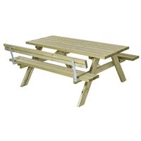 Plus Danmark Picknicktafel vuren geimpregneerd Opklapbare zitting en 1 rugleuning 155 x 177 x 71 cm