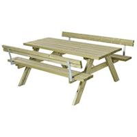 Plus Danmark Picknicktafel vuren geimpregneerd Opklapbare zitting en rugleuningen 155 x 177 x 71 cm