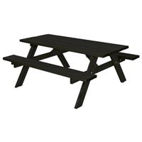 Plus Danmark Picknicktafel vuren geimpregneerd Opklapbare zitting zwart 155 x 177 x 71 cm