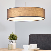 Lindby Hängeleuchte Sebatin mit E27-LED, 50 cm, grau