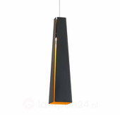 Lorefar (Faro) Zwart-gouden aluminium pendellamp Pluma, LED
