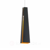 FARO BARCELONA Schwarz-goldene Aluminiumpendellampe Pluma, LED