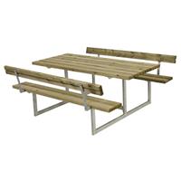 Trendyard Picknicktafel Hout en Staal Basic Geimpregneerd Hout 2 Rugleuningen