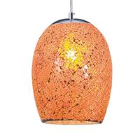 Searchlight Hanglamp Crackle in oranje chroom