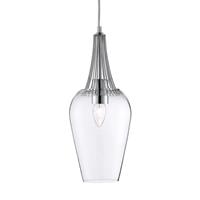 Searchlight Glas-Hängeleuchte Whisk mit Chromelementen