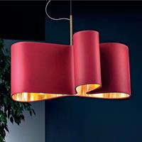 Sil-Lux Zwierige hanglamp Mugello, rood met goudkleur
