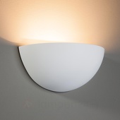 Lampenwelt Indirect schijnende wandlamp Pascali, van gips
