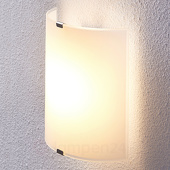 Lindby Halbrunde LED-Wandleuchte Helmi mit Glasschirm