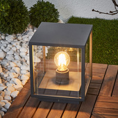 Lampenwelt Hoekige sokkellamp Annalea met glas