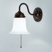 Berliner Messinglampen Wandlamp Sibille met aangebracht antiek