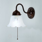 Berliner Messinglampen Wandlamp Gretchen met aangebracht antiek