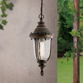 ORION Traditionele pendellamp PAULA met structuurglas