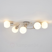 Lindby LED-Deckenleuchte Elaina 5fl länglich nickel matt