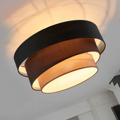Lindby Deckenlampe Melia, schwarz und braun