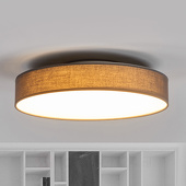 Lindby LED-Stoffdeckenlampe Saira, 40 cm, grau