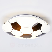 Lampenwelt Zwart-witte plafondlamp voetbal